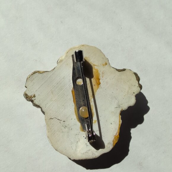 Vintage Snowman Gold Wings Brooch Winter Snow Christmas Holidays - Picture 2 of 2